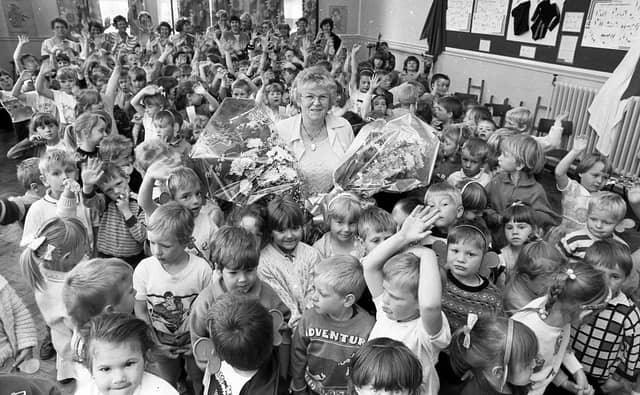 Mrs Marion Batho retires from Carcroft School, Sheffield, May 25, 1990