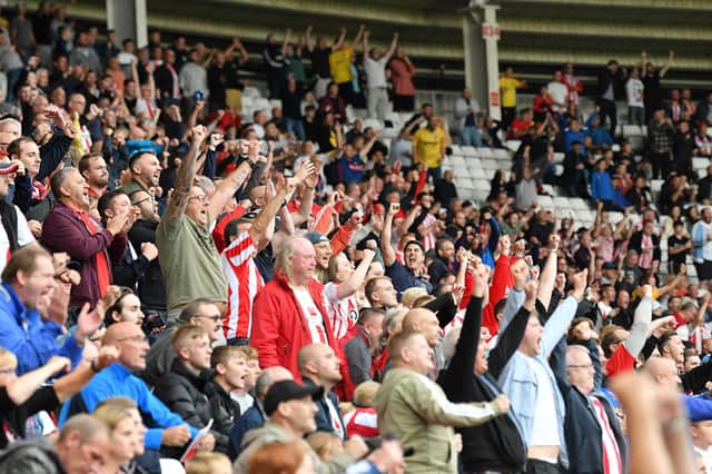 Sunderland fans celebrate another victory at the Stadiu of Light