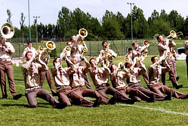 Doncaster Scouts Marching Band in a national competition in 1996