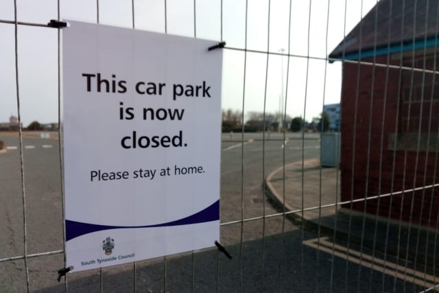 Car parks are closed to encourage people to stay at home.
