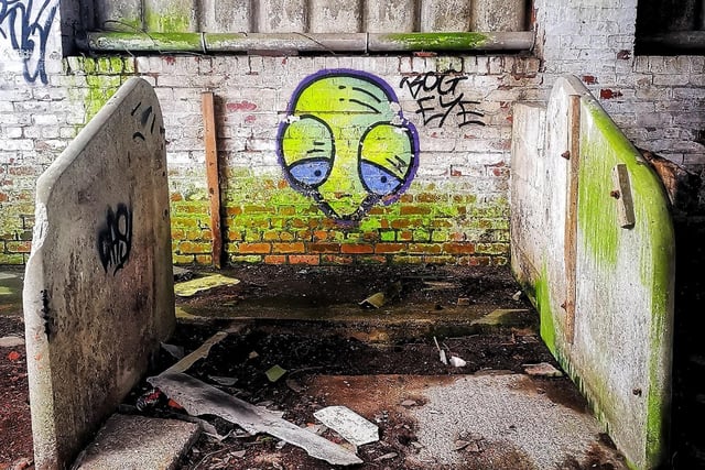 Graffiti in an outbuilding.