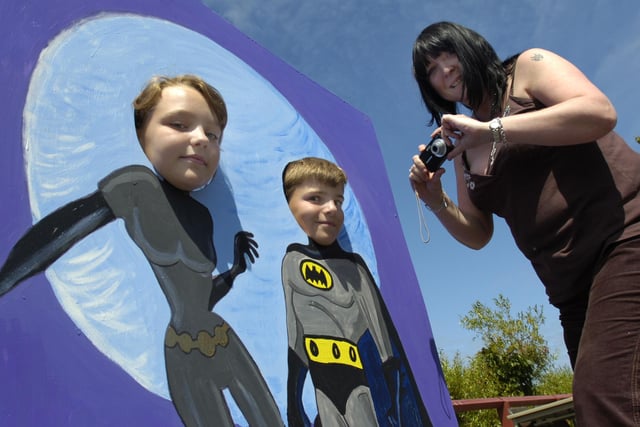 It's the 2009 Cotsford summer fair and there was a chance to look like Batman at this booth. Remember it?