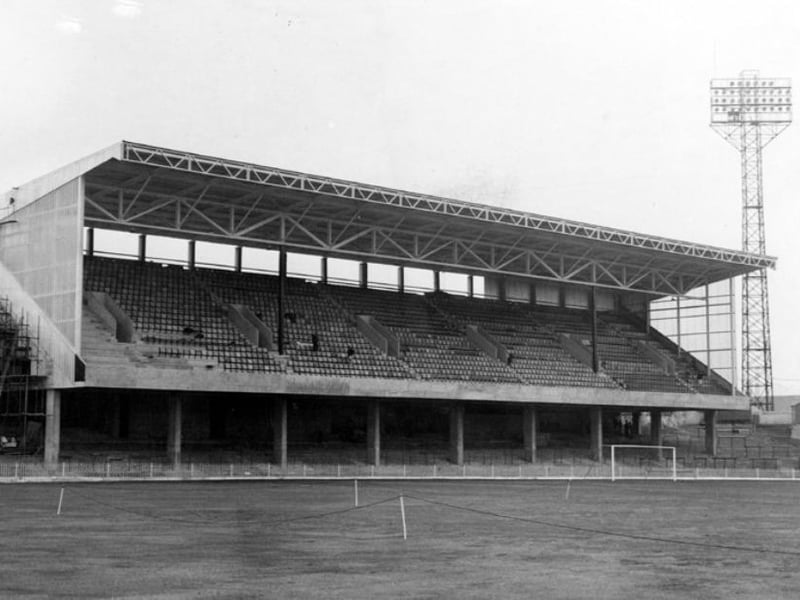 Sheffield United's new Bramall Lane Stand, pictured in September 1966. Built at a cost of £100,000, it could seat 3,000 fans