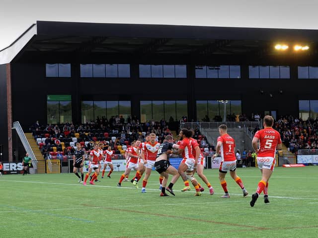 Sheffield Eagles began life at the Olympic Legacy Park Community Stadium with a win over Widnes Vikings on Monday. Photo: Simon Hulme.