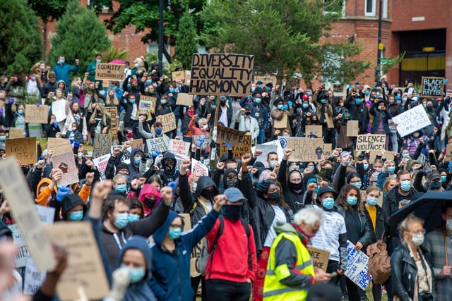 Masked crowds gather to unite behind Back Lives Matter