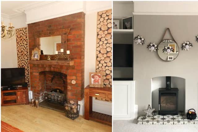 The Middletons' living room, before and after the renovation