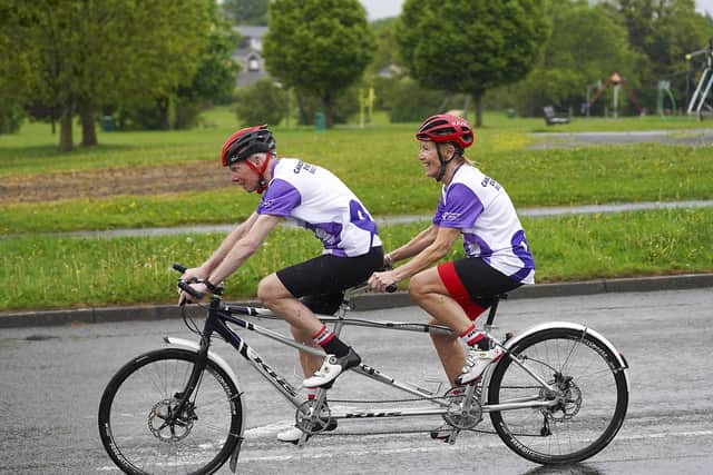 Bill and Maggie Cotton are getting ready to jump onto a tandem and cycle 158km to raise money for Weston Park Hospital in Sheffield: Picture Scott Merrylees