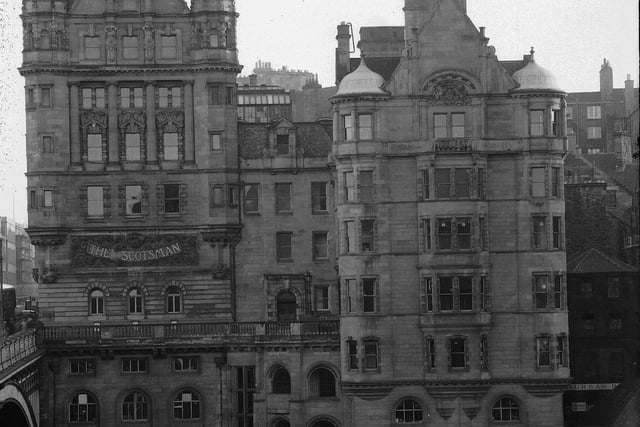 A view of The Scotsman offices from the North British Hotel in November 1957.