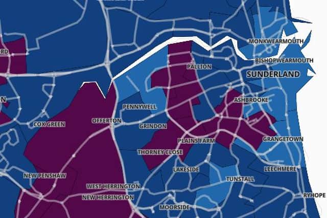 These are the areas of Sunderland with the highest Covid-19 case rates.