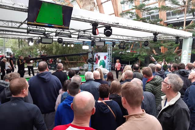 The World Snooker Championships is back in Sheffield again, with residents and visitors packing the city centre to see the action and soak  up the atmosphere. Crowds gather to watch the coverage from the Winter Garden