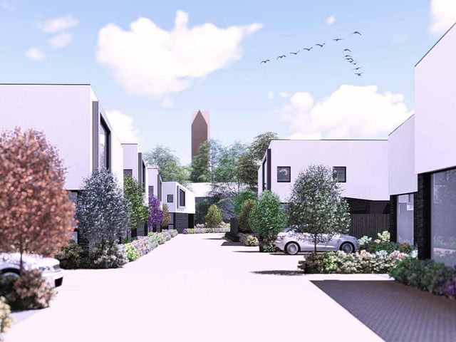 Homes at the eco-friendly new development are priced at £345,000 for a mews apartment and £499,995 for a detached villa