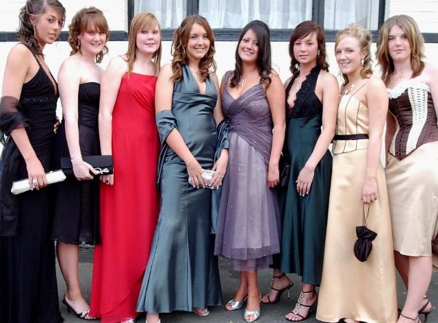 Group of girls from MaCualey school going to prom in 2006.