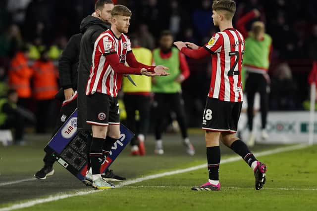 Tommy Doyle replaces his Sheffield United and Manchester City team mate James McAtee against Stoke City: Andrew Yates / Sportimage