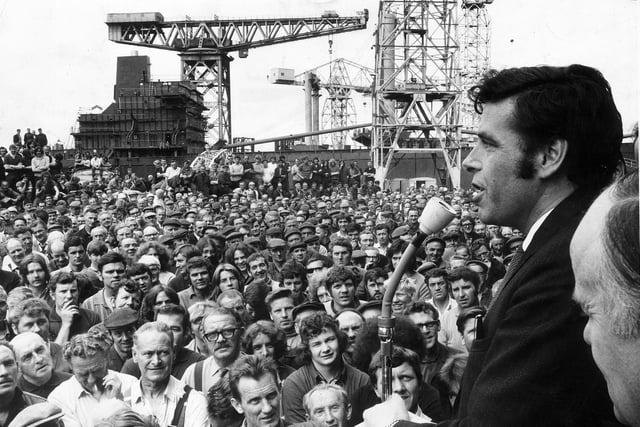 Jimmy Reid the convenor of the shop stewards during the Upper Clyde Shipbuilders dispute in 1971