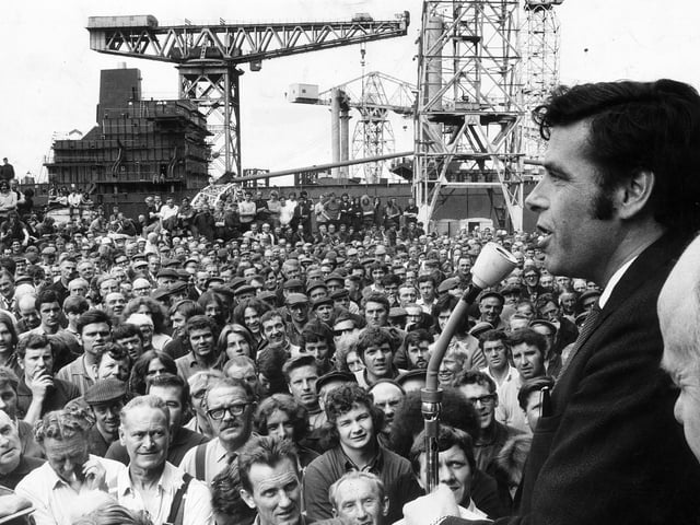Jimmy Reid the convenor of the shop stewards during the Upper Clyde Shipbuilders dispute in 1971