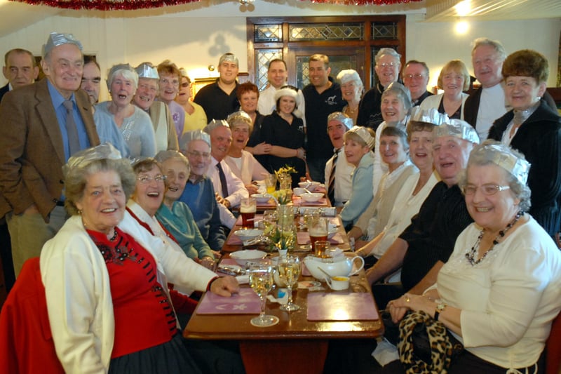 Regulars of the Greyhound in Jarrow enjoyed a Christmas lunch provided by the pub in 2007.