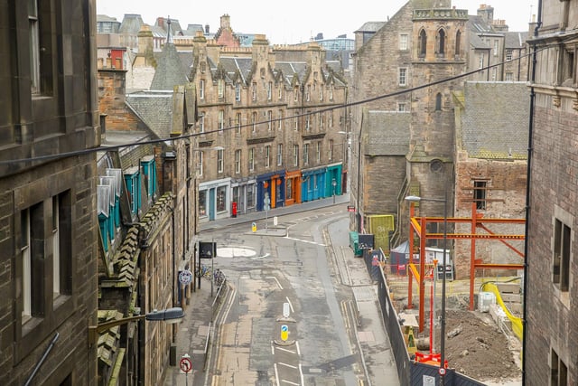 The usually bustling Cowgate is empty this weekend.