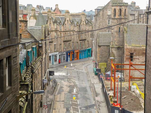 The usually bustling Cowgate is empty this weekend.