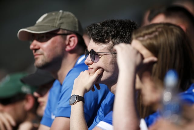 Pompey fans watch the game in the sunshine