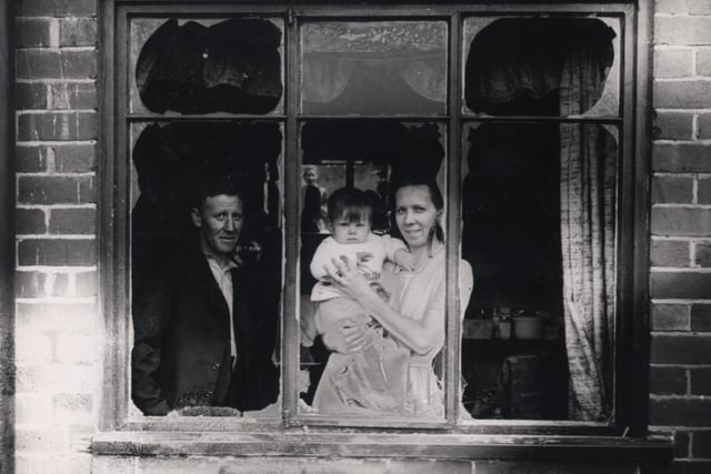 This family in Shiregreen, were able to keep up their spirits as they posed for a cameraman from The Star after a bomb in the Sheffield Blitz destroyed their home