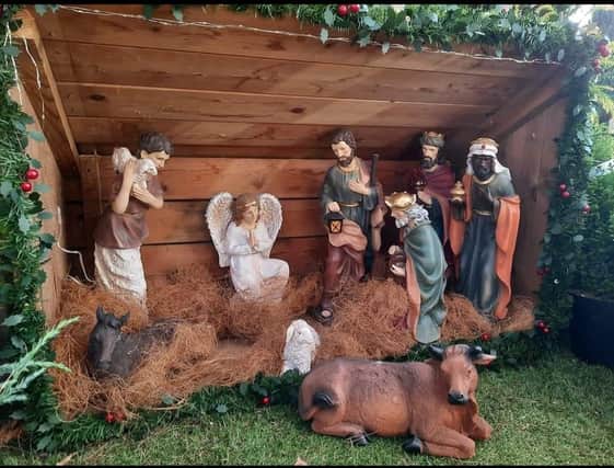The nativity scene at the garden centre in Loxley