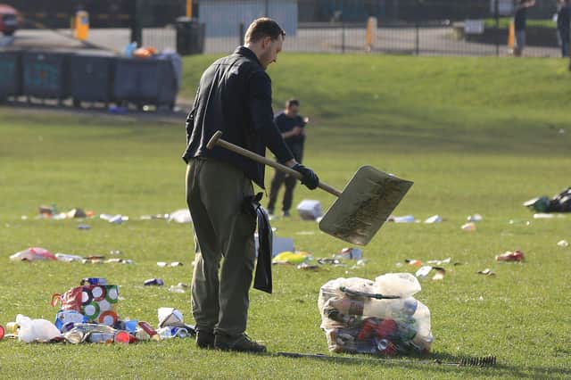 The rubbish clear up at Endcliffe Park. Picture: Chris Etchells