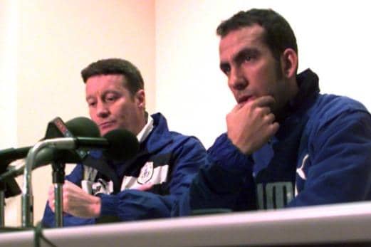 Danny Wilson and Paolo Di Canio during thir time together at Sheffield Wednesday. Pic: Steve Ellis.