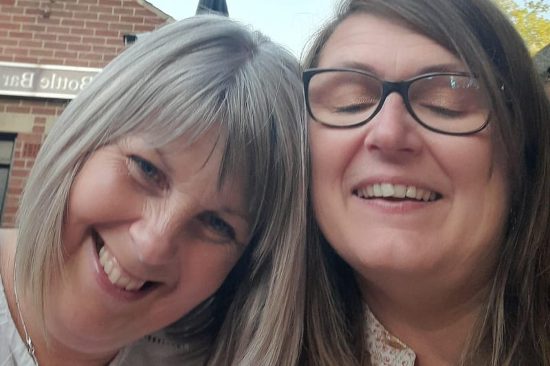 Sharon Dudley writes: "God knows why we're BFF (best friends forever) Jayne Elizabeth, we're like chalk and cheese, you like cleaning, i don't, you sing in a choir, I like heavy rock, you can handle your drink, I can't,  but  I love you; we'll always have each other's backs."