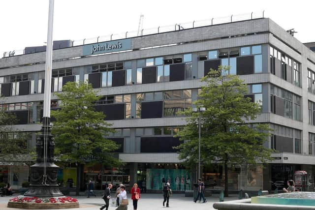 John Lewis in Barker's Pool, Sheffield. Councillors are poised to agree a proposed deal that would keep the retailer in Sheffield and pay for a refurbishment of the department store.