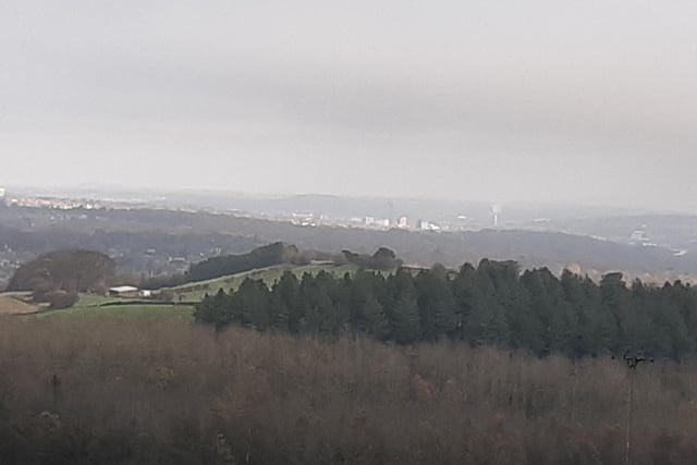 The sight of Sheffield, distant in the valley, is a beautiful sight from Baslow Road, near the Owler Bar roundabout out towards the Peak District