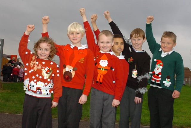 Let's hear it for the top-class jumpers at Holy Trinity School in 2013.