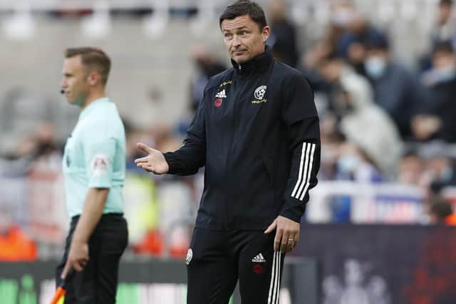 Newcastle, England, 19th May 2021. Paul Heckingbottom interim manager of Sheffield Utd during the Premier League match at St. James's Park, Newcastle. Picture credit should read: Darren Staples / Sportimage