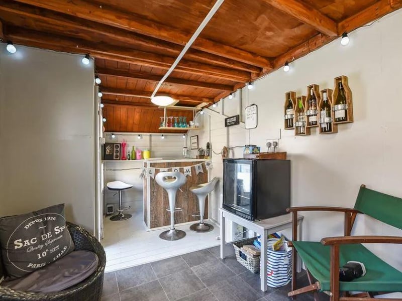 Here is what the inside of the summer house bar looks like.