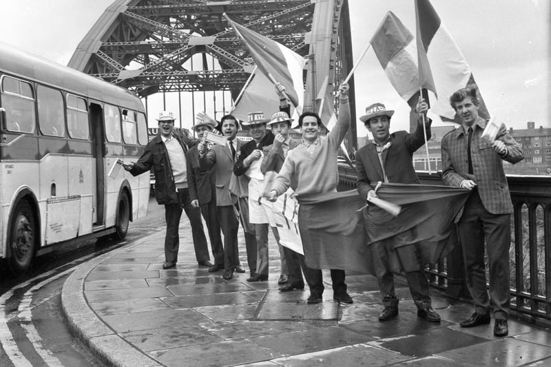 Hundreds of Italians surged  through Sunderland waving flags, blowing horns, shaking rattles and shouting slogans - including waiters from a hotel in Keswick who had travelled to Sunderland for the World Cup. They would have been spoilt for choice for entertainment on Wearside.  At Wetherells, for example, there was 'wining, dining, dancing' and an appearance by the TV and radio star Lynne Perrie.