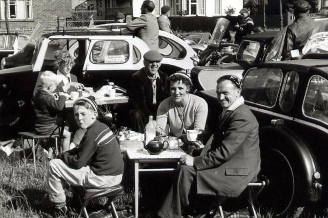Members of the South Yorkshire Sidecar Club at a rally in 1960.