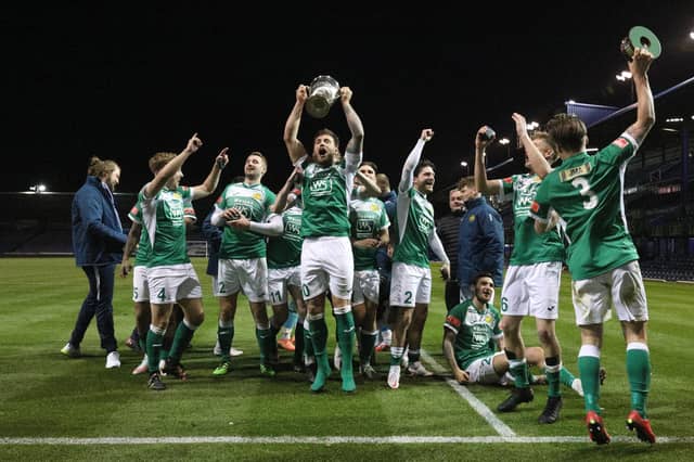 Moneyfields celebrate Portsmouth Senior Cup glory. Picture: Chris Moorhouse (jpns 200521-26)