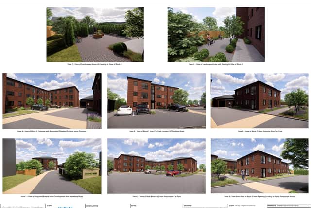 Sheffield City Council images showing what flats on the site of a care home on Eastfield Road, Crookes might look like