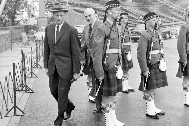 Crown Prince Harald of Norway is pictured during his visit of Edinburgh Castle in September 1966.