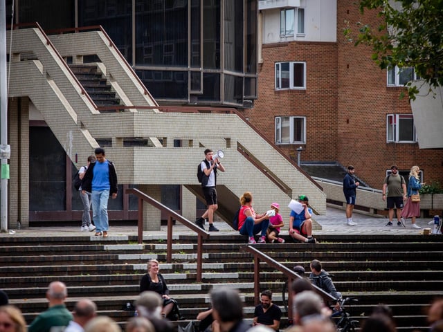 Protesters take part in the Portsmouth for Freedom event at Portsmouth Guildhall on Saturday. Picture: Habibur Rahman