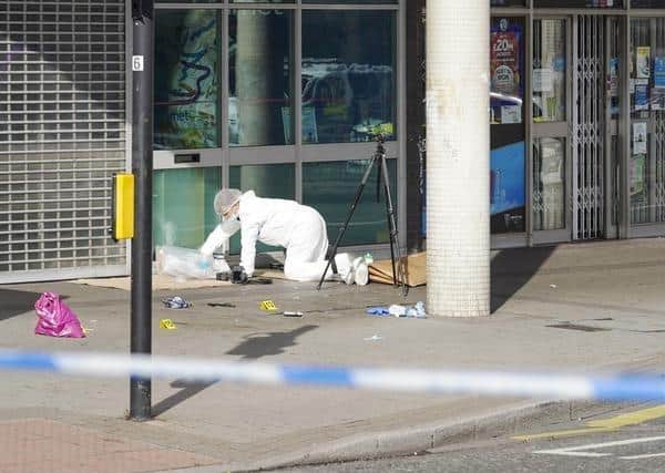 A forensic examination of Arundel Gate in Sheffield city centre is under way today following a stabbing (Photo: Scott Merrylees)