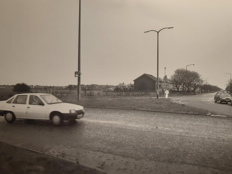A recognisable view at the Amounderness Way roundabout sandwiched between Victoria Road West and East. This was before the supermarket development.
