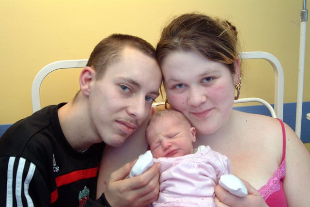 Holly Adelle Lisa Jones weighed in at 6lbs 8oz in 2008, a daughter for Penny Dobbin and dad Michael Jones from Pinxton.