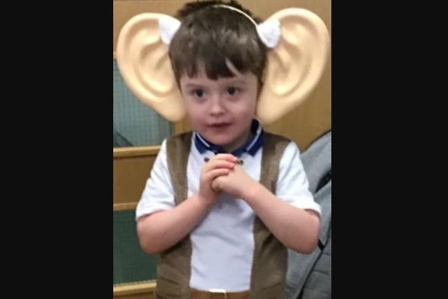 Chloe King shared this photo of three-year-old Harley as the Big Friendly Giant.