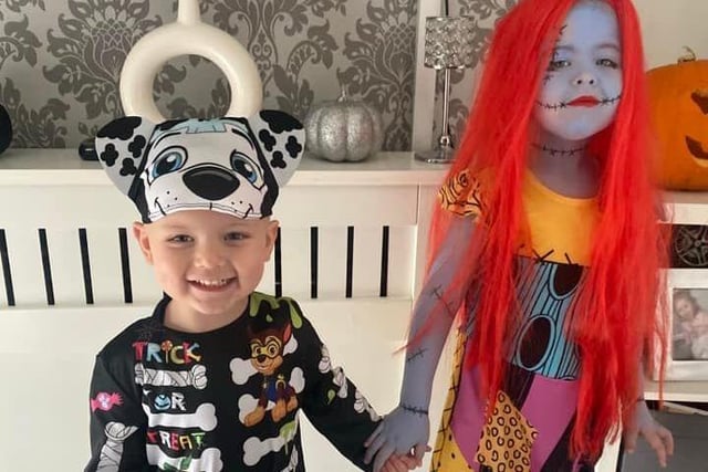 Jessica Liversidge said: "My little Paw Patrol Skeleton and Sally from last year."