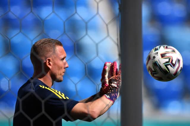 Sweden's goalkeeper Robin Olsen has joined Sheffield United on loan: KIRILL KUDRYAVTSEV/POOL/AFP via Getty Images