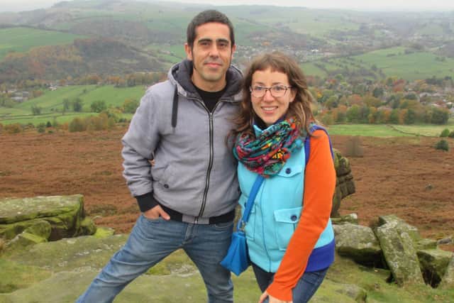 Adelina Acosta Martín and husband Juanpe in the Peak District shortly after their arrival in Sheffield in 2016