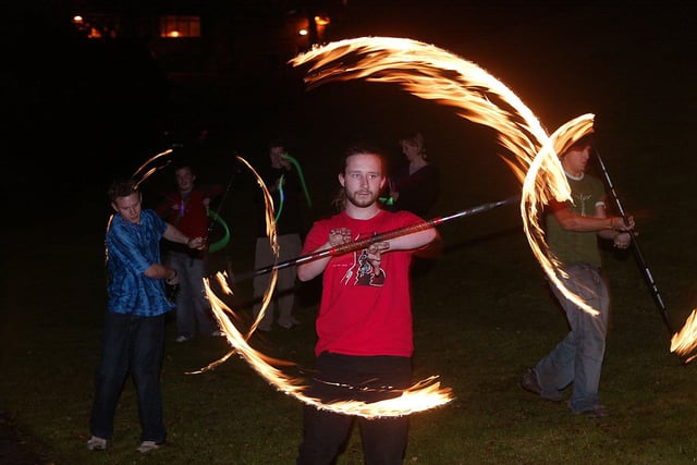 Sheffield University fire jugglers performed at After Dark in 2005