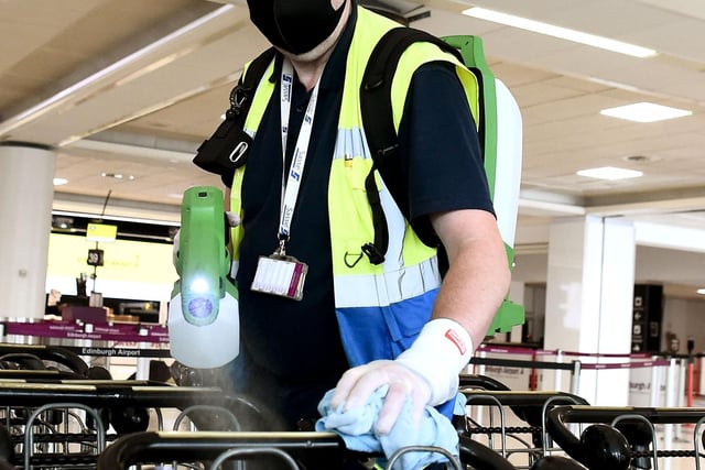 Deep cleaning measures have been introduced at Edinburgh Airport to ensure the safety and staff and passengers.