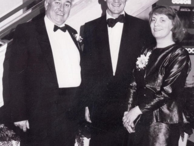 Verna and Paul Archer with (centre) Michael Palin at the opening of the Odeon Cinema, Arundel Gate. March 1992.