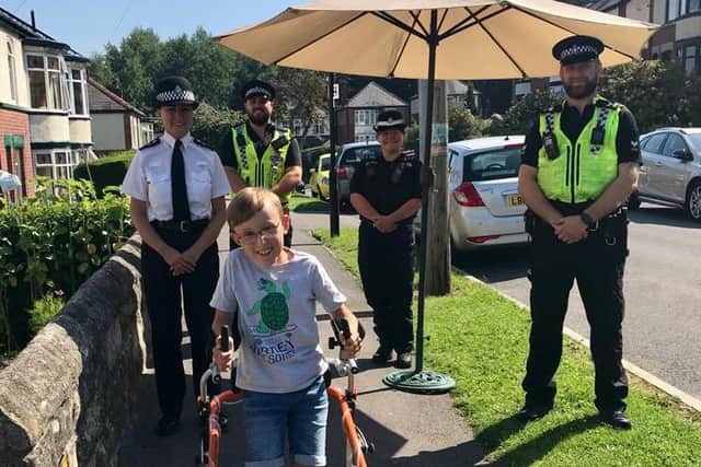 Tobias was visited at his home by South Yorkshire Police officers who presented the award.